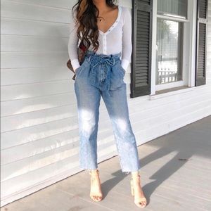 Abercrombie Ultra High Rise Paperbag Waist Jeans